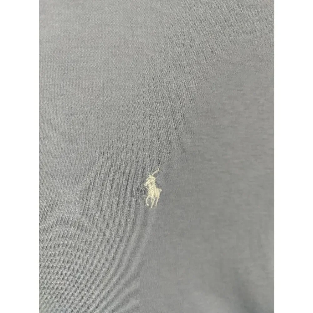 Polo Ralph Lauren Polo Shirt Mens Large Pony Grey Blue Embroidered Preppy Rugby